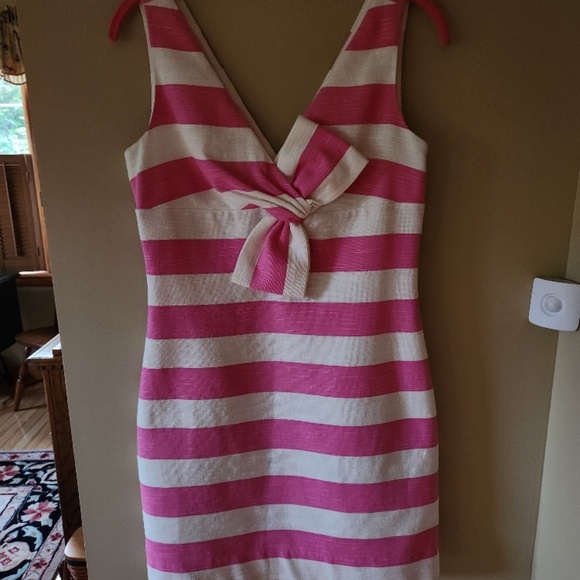 kate spade Dresses & Skirts - Kate Spade Silverlining Pink & White Striped & Bow Dress Size 6